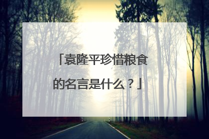 袁隆平珍惜粮食的名言是什么？