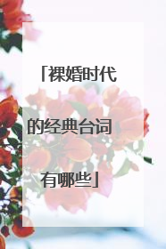 裸婚时代的经典台词有哪些