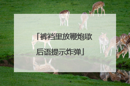 裤裆里放鞭炮歇后语提示炸弹