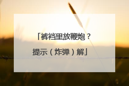 裤裆里放鞭炮?提示(炸弹)解
