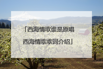 西海情歌谁是原唱 西海情歌歌词介绍