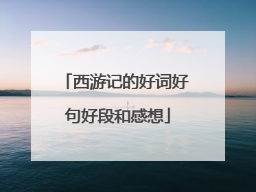 西游记的好词好句好段和感想