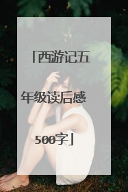 西游记五年级读后感500字
