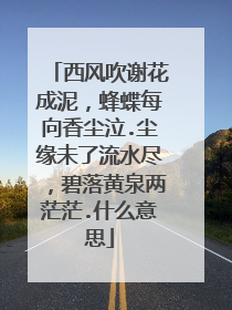 西风吹谢花成泥，蜂蝶每向香尘泣.尘缘未了流水尽，碧落黄泉两茫茫.什么意思