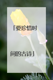 要珍惜时间的古诗