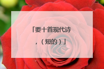 要十首现代诗,(短的)