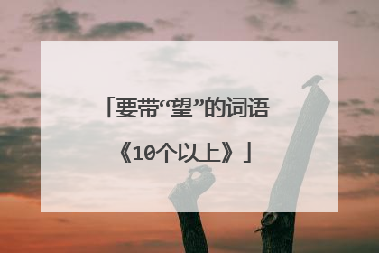 要带“望”的词语《10个以上》