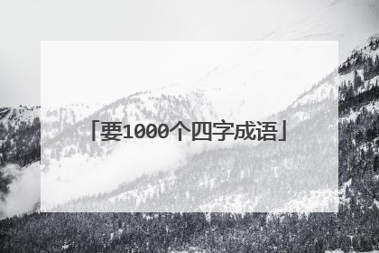 要1000个四字成语