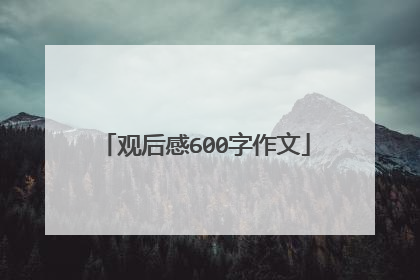 观后感600字作文