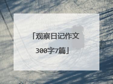 观察日记作文300字7篇