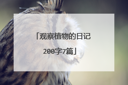 观察植物的日记200字7篇
