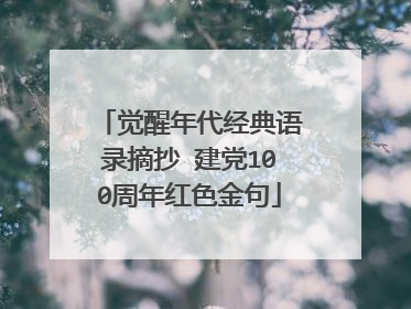 觉醒年代经典语录摘抄 建党100周年红色金句