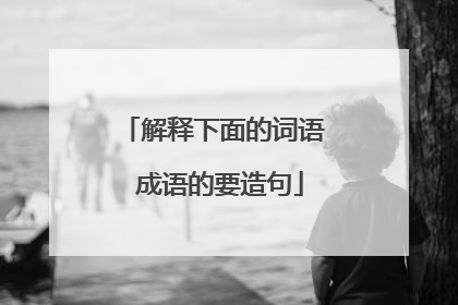 解释下面的词语 成语的要造句