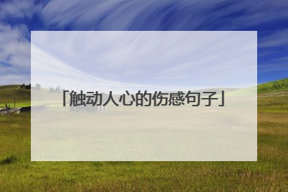 触动人心的伤感句子