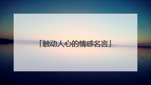 触动人心的情感名言