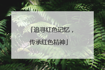 追寻红色记忆,传承红色精神