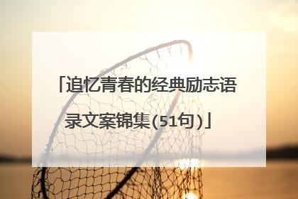 追忆青春的经典励志语录文案锦集(51句)