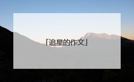 追星的作文