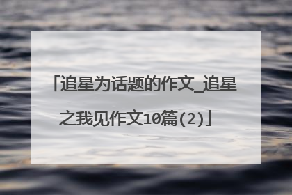 追星为话题的作文_追星之我见作文10篇(2)