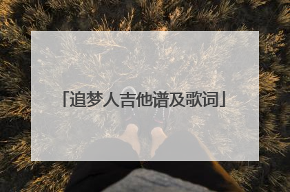 追梦人吉他谱及歌词