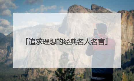 追求理想的经典名人名言