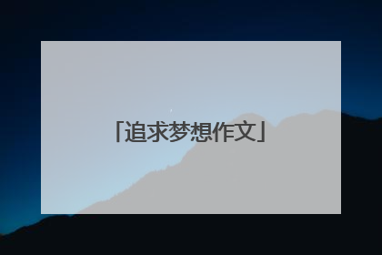 追求梦想作文