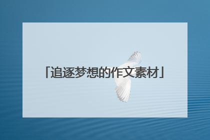 追逐梦想的作文素材