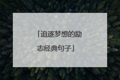 追逐梦想的励志经典句子