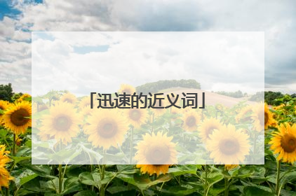 迅速的近义词