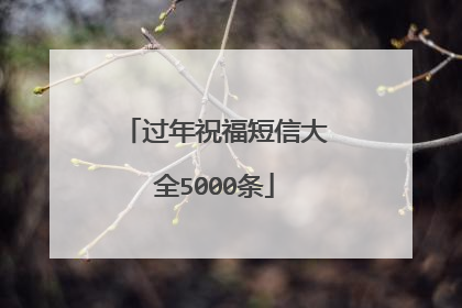 过年祝福短信大全5000条