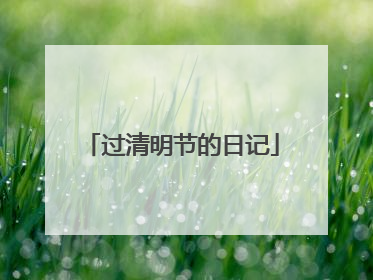 过清明节的日记