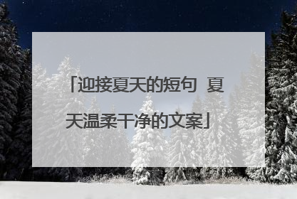 迎接夏天的短句 夏天温柔干净的文案