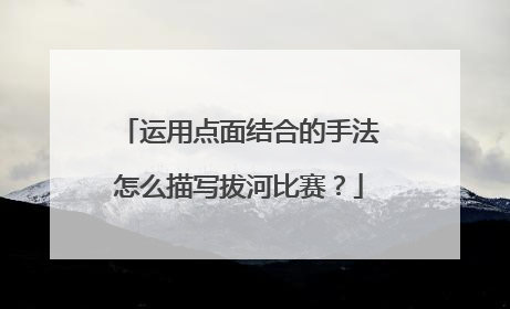 运用点面结合的手法怎么描写拔河比赛？