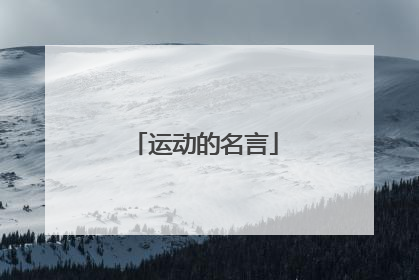 运动的名言