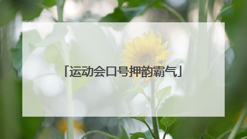 运动会口号押韵霸气