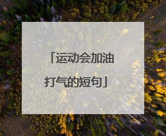 运动会加油打气的短句