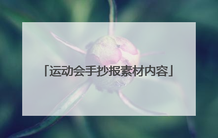 运动会手抄报素材内容