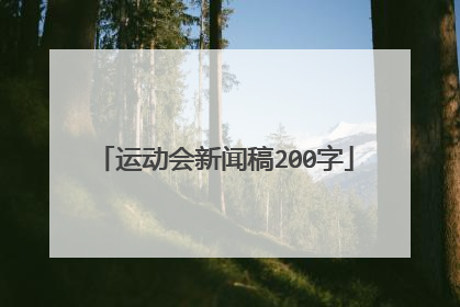 运动会新闻稿200字