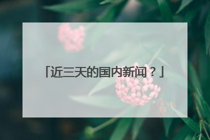 近三天的国内新闻？