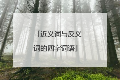 近义词与反义词的四字词语