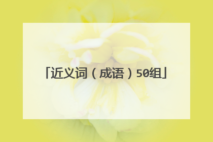近义词(成语)50组