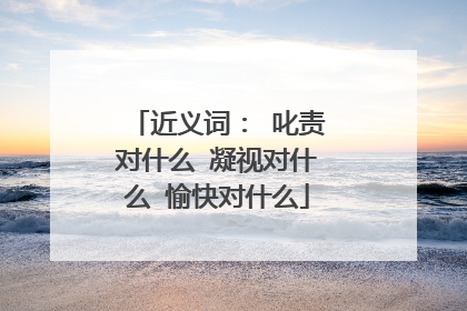 近义词： 叱责对什么 凝视对什么 愉快对什么