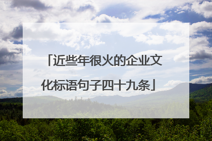 近些年很火的企业文化标语句子四十九条