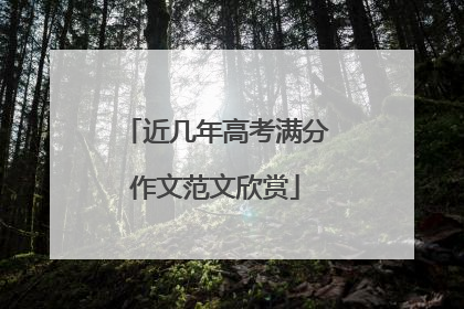 近几年高考满分作文范文欣赏
