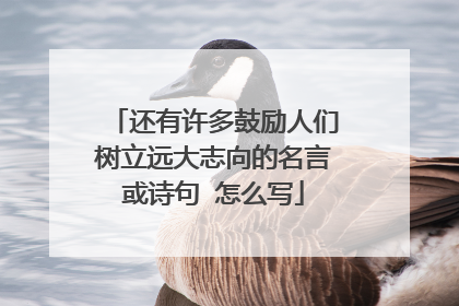 还有许多鼓励人们树立远大志向的名言或诗句 怎么写