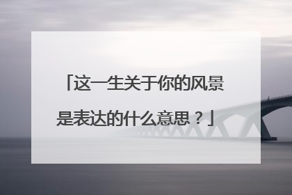 这一生关于你的风景是表达的什么意思?