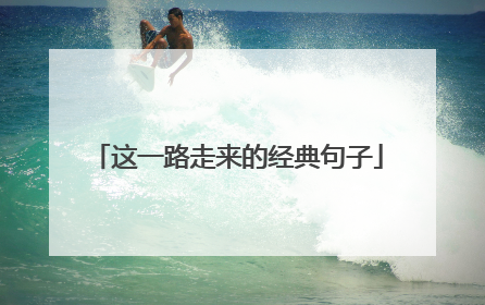 这一路走来的经典句子