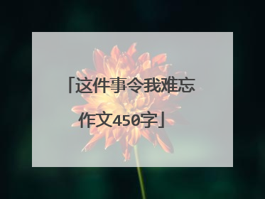 这件事令我难忘作文450字