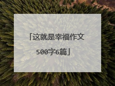 这就是幸福作文500字6篇