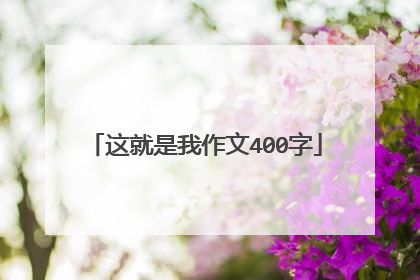 这就是我作文400字
